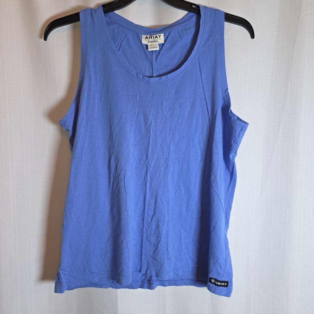 ARIAT Western Blue V-Neck Prime Tank Top Women's Size XL